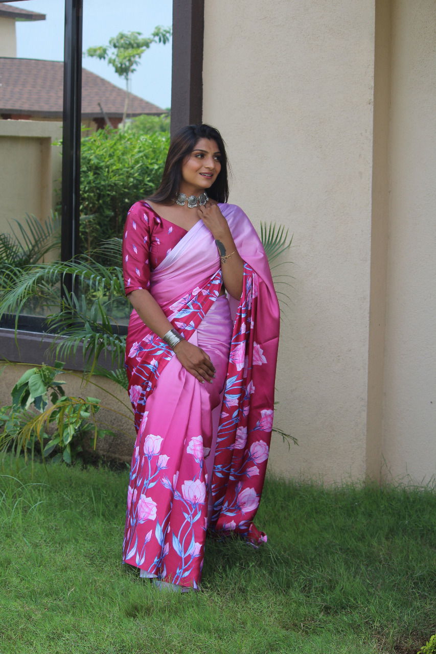 Spsc 63 Regular Wear Digital Printed Japan Silk Saree Collection 